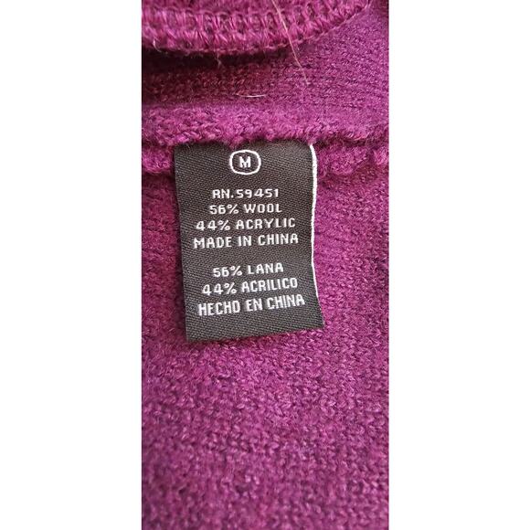 Jane‎ Ashley Wool Blend Purple Sweater Blazer Cardigan Artsy Medium - Picture 7 of 7